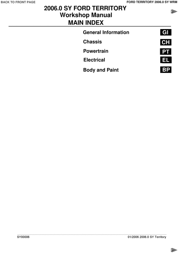 Product picture Ford Territory 2005 - 2009 SY Service Workshop Manual 